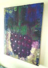 AARON FINK ‚Blackberry‘, 1992 SIGNED Oil on Linen Painting 30″ x 24″ Exc. Cond.