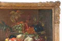 Late Baroque still life oil painting fruits grapes Baroque style around 1800