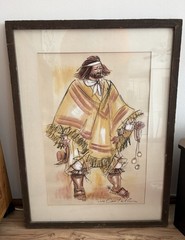 ELENA CASTELLANOS Original GAUCHO 24” X 18” Painting 1970