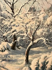 Old Impressionist Original Oil Painting Central Park New York Landscape Signed