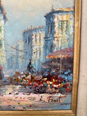 Vintage L Frost (Letitia Garretson Frost) impressionist framed oil painting 8×10