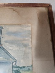 Original Watercolor KISHNER from Wisconsin 1939 Signed (Water Damage)