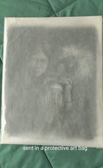 Original Expressive Native American and Child 14 x 11 Pastel on Pastel Paper