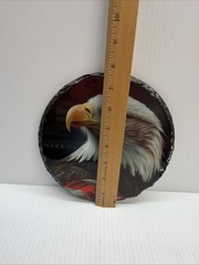 Bald Eagle Glossy Picture on Black Slate Wall Art 7.5″ With Stand