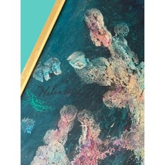 Vintage Set of Mermaid Mixed Media Paintings Framed Pair Coastal Mermaidcore Art