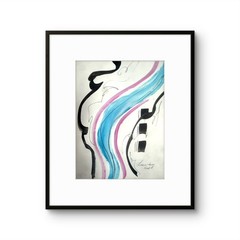 Abstract 11×14 Original Acrylic Teal Painting Wall Art Canvas