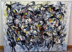 RAIMUNDO GARCIA PARRA 1937-2017 HUGE OIL ON CANVAS SIGNED 2002 MODERN ABSTRACT
