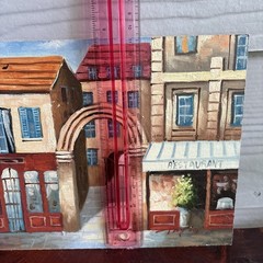 Original Oil Painting Paris Street Scene 8×10 Board Signed Souvenir Vintage Art
