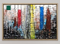 Original Acrylic Painting 12×7.75 inch on Masonite Panel. ‚Monoliths in White‘