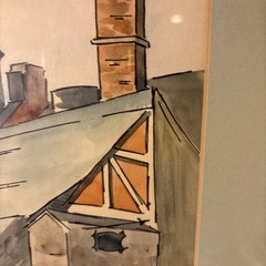 Vintage Harry Merthou Watercolor Framed Picture Signed 1964 Quebec City