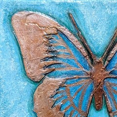 Susan Tolle-Knight Butterfly 6×6 Canvas Original Mixed Media Painting