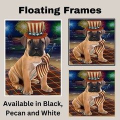4th of July Fireworks Bullmastiff Canvas Wall Art Patriotic Dog Mom Home Décor