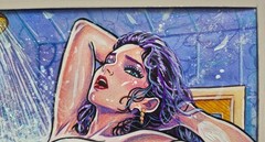 Original Anime Girls Painting A4 Handmade Women LGBT Fantasy Bathroom Wall Art