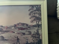 1976 Vintage Arron Ashley Inc Framed Picture Art „Harvest “ By Martha Cahoon