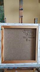 Original Oil Painting on Canvas Hand-made Art with the Desert and Cactuses