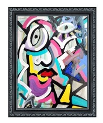CORBELLIC EXPRESSIONISM 14X11 FUTURE TELLER ABSTRACT ORIGINAL ART MODERN HOME