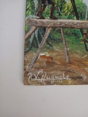 Original Haiti Painting WORKING FARMERS acrylic On Board By Auguste 7″x 5″ NEW