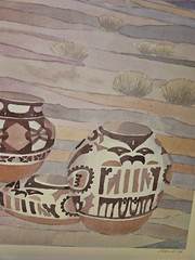 Peter Wong „Painted Desert“ Signed Lithograph Print Southwest Pottery 25×18 COA