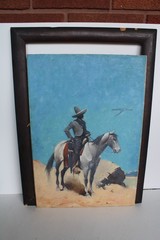 Orig 1912 Harry Lincoln Sayler Oil Painting, Remington / Dunton Western Style