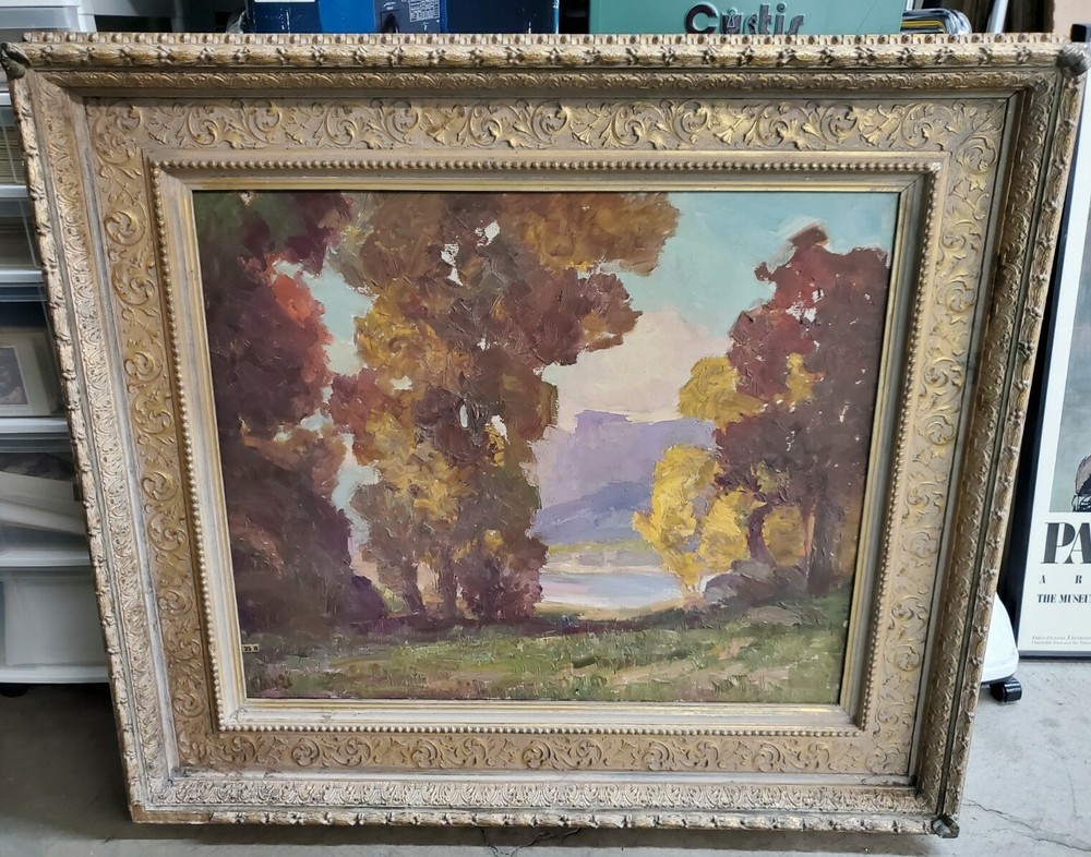 EMILIO LANZI PAINTING IMPRESSIONISM LARGE 35×30 (37×41) CALIFORNIA LISTED ARTIST