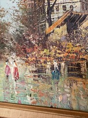 FRENCH IMPRESSIONIST L ALEXIS ARTIST FRANCE PARIS STREET SCENE FRAMED OIL CANVAS