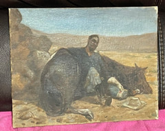 Vintage NATHANIEL GIBBS Wounded Cavalry Rider Maryland Artist