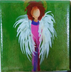 Wholesale Lot of 10 Angels Light Beings on Ceramic Tile Magnet Art by Rain Crow