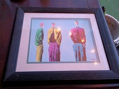 Vintage Downe Burns Wall Street Shuffle 14.5 ×12.5 Framed Painting Signed