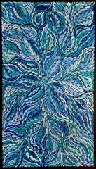Rosemary Petyarre .Authentic Aboriginal Art. Bush yam flower, Size; 110 X 60cm