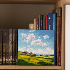 Landscape Art Original Italy Oil Painting Tuscany Countryside Wall Art Cloud 8×8