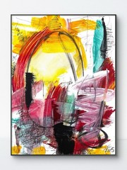 SAMATOWIC Arch 12×16 Abstract Expressionism Colorful Signed Original Art 595