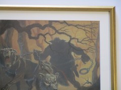 VINTAGE DOUG LEFLER DRAWING SCIENCE FICTION FANTASY Illustration CREATURES