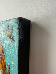 Ginger Cat Original Art Small Wall Art on Canvas Impasto Artwork Orange Cat Art