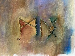 Mixed Media Painting Ink Metallic Powders and Dyes Kathryn Vaughn Fertility Flow