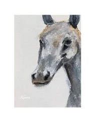 Aceo By Kenna Horse Watercolour & Gouache Painting 2.5” X 3.5” Signed Original