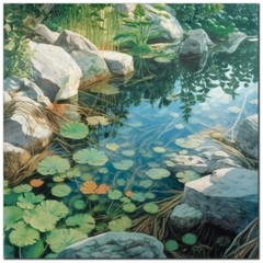 Aqua Therapy 1 by Hunziker Gallery-Wrapped Canvas Giclee Art (18 in x 18 in)