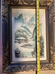 Vintage Set Of 2 SUH JIN HEE Oil Paintings Landscape Autumn Winter Framed Signed