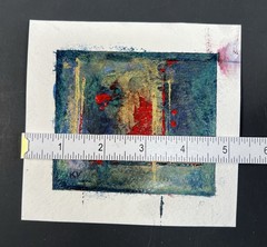 Mixed Media Abstract Painting “Dali’s Dice” Acrylic Sparkles Glitter 5×5” Art