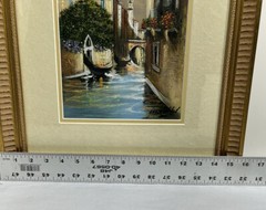 Original Venice Canal Oil Landscape Painting FRAMED Signed Artist 2001