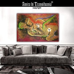 Modern Painting Art Abstract Contemporary Fantasy Love Woman Men Kamasutra Eros