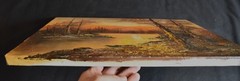 G.WHITMAN SUNSET RIVER LANDSCAPE ORIGINAL OIL ON CANVAS PAINTING,16″x20″unframed