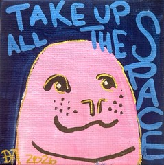 DANVERRS Neil Seal Take Up All The Space 10cm Canvas Mini Painting Tasmania