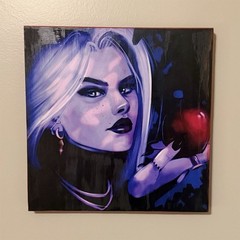 Gothic Portrait Print on Wood 10×10 wall hanging witchy fantasy art
