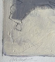 Original Painting Signed Fine Art Abstract Minimalist Acrylic and Charcoal Paper