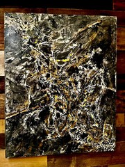 Abstract expressionism painting.Fine Art Jackson Pollock style Artist-J. Martin 