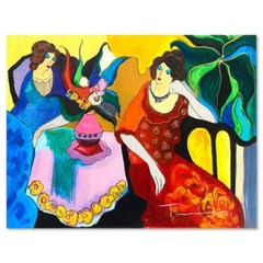 Itzchak Tarkay (1935-2012) „Tranquility“ Mixed Media Over Paint on Wood Signed