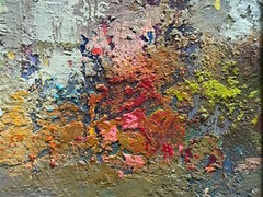 Abstract Oil painting evening Lviv Ukrainian painter fiberboard Framed original