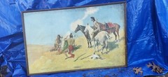 Frederic Remington The Smoke Signal Painting Hand Painted Repo Aaron Ashley