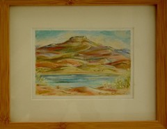 Erica Collins Framed Original Pastel Painting New Mexico Mesa-Pedernal +Bonus!