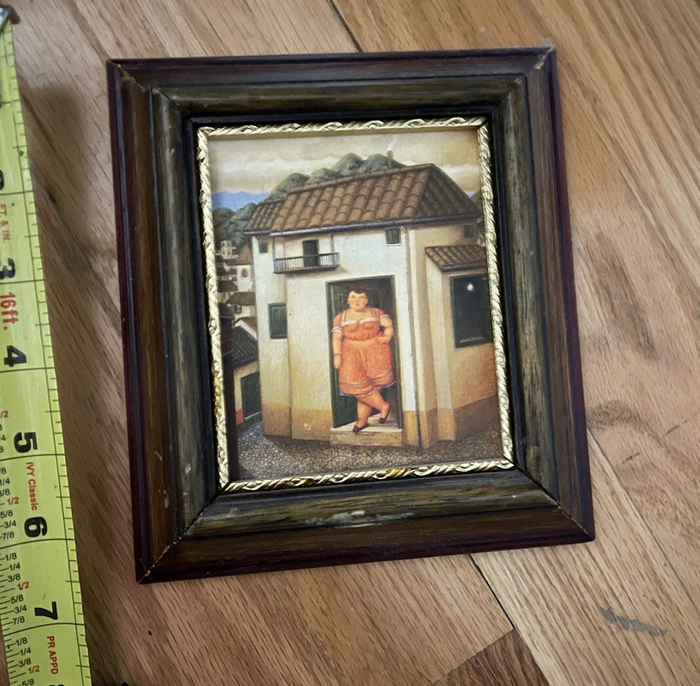 LATIN AMERICAN/COLOMBIAN ART FERNANDO BOTERO REPRODUCTION OIL SMALL FRAME